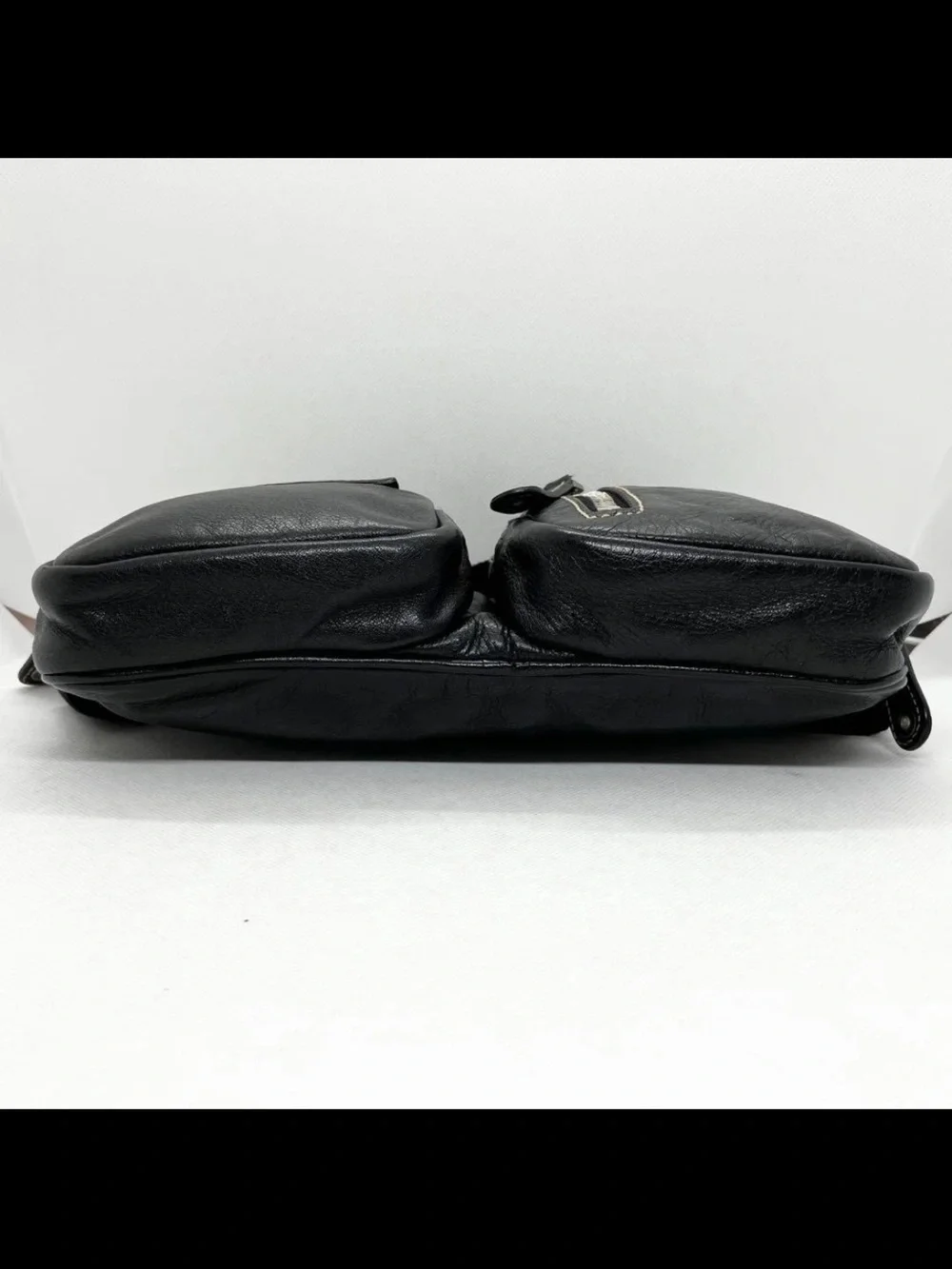 Gucci Black Leather Dual Pouch Belt Bag
